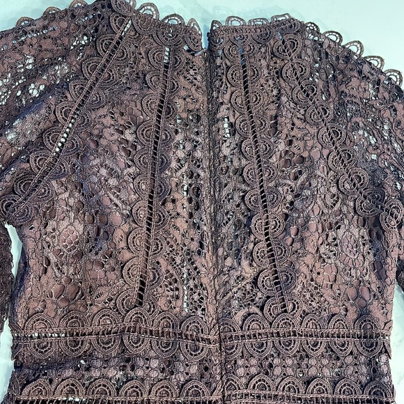 Beautiful Chocolate Fine Delicate Lace Pencil Dress - Picture 9 of 9